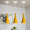 Miniatyrbilde 3 av 4: Creative Modern Pendel Lysekrone E27 Dekorativ Pendellampe Soverom Stue (Gul) - Gul