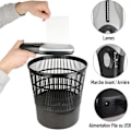 Pikkukuva 3 / 5: Sähköinen paperisilppuri - Kannettava/Kompakti - Paperisilppuri - Nopea leikkaus - Virtalähde: Akku/USB - 26 x 8 CM
