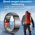 Miniatyrbillede 6 af 8: Smart Ring R1000 – Søvnmonitor, Bluetooth 5.0, Blodiltmåler Sort Svart 10