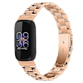 Miniatyrbillede 2 af 5: Armbånd til Fitbit Inspire 3 Rustfrit Stål 3 Perler Erstatningsarmbånd til Smartwatch Rose Gold