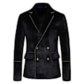 Miniatyrbild 2 av 5: Slim Fit 2-delad kostym för män med dubbelknäppt bröllopsbal black black XL