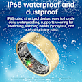 Miniatyrbillede 5 af 9: Smart Ring R1000 – Søvnmonitor, Bluetooth 5.0, Blodiltmåler Guld Guld 12