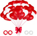 Valentinsdag - 100-pak - hjerteformede balloner