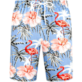Miniatyrbilde 3 av 5: Herre Hawaiiskjorte og shorts sett Regular Fit kortarmet casual funky strand flamingo skjorte sett XL XL Blue Flamingo Palm