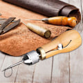 Miniatyrbilde 4 av 5: Lær Sy-Stanse Kit Håndverk Verktøy Håndsømmaskin Låsesøm Tråd Nåler Sett DIY Skomaker