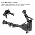 Miniatyrbilde 8 av 8: Sammenleggbart Hurtigfeste Bipod Aluminiumlegering Stativ Skytterens Bipod for Utendørsskyting