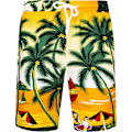 Pikkukuva 3 / 6: Miesten Havaiji-paita ja shortsit, normaali istuvuus, lyhythihainen, rento, funky ranta flamingo-paitasetti M M Yellow Beach