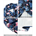 Pikkukuva 4 / 5: Miesten Havaiji-paita ja shortsit setti Regular Fit lyhythihainen rento funky ranta flamingo paita setti L Blue Flamingo Leaf