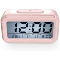 Miniatyrbild 2 av 5: Digital väckarklocka Morgonväckarklocka, tyst batteridriven digital väckarklocka för barn Vuxna Stor LED-display Temperaturkalender, rosa