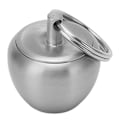 Miniatyrbillede 5 af 7: Rustfrit stål pilleæske æbleform mini bærbar rustfrit stål metal lille medicinæske forseglet dåse nøglering vedhæng