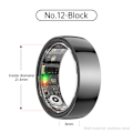 Miniatyrbillede 3 af 8: Smart Ring R1000 – Søvnmonitor, Bluetooth 5.0, Blodiltmåler Sort Svart 12