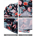 Pikkukuva 4 / 6: Miesten Havaiji-paita ja shortsit -setti Regular Fit lyhythihainen rento funky ranta flamingo paita setti L L Black Dark Flamingo