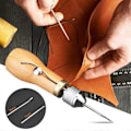 Miniatyrbild 2 av 5: Läder Sy-Stans Kit Hantverk Verktyg Handsymaskin Låsstygn Tråd Nålar Set DIY Skomakare