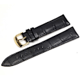 Miniatyrbild 1 av 9: Bekvämt Klockarmband (Läder) i Klassiskt utförande Svart/Guld Svart/Guld 18MM