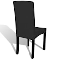 Miniatyrbillede 4 af 4: Stolebetræk lige model stretch 6 stk sort Black Svart