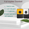 Miniatyrbillede 6 af 6: D30 Trådløs Voice Intercom Dørklokke Volumen Justerbar Tovejs Tale Yellow Gul