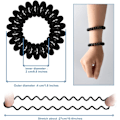 Pikkukuva 2 / 8: Hiuslenkit, 12 kpl mustia muovisia kiharoita, spiraalinmuotoiset poninhäntäpidikkeet, puhelinkaapeli Bobbles -nauhasetti naisille tytöille hiustarvikkeet black