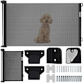 Miniatyrbilde 1 av 6: Sammenleggbar Grind - Hundegrind / Barnegrind - Rullegardingrind Black Svart