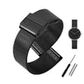 Klockarmband mesh - Svart eller Silver 20 mm Black Svart