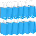 Miniatyrbilde 1 av 5: Papirposer for fest, 12 stk gave- og godteposer med håndtak, blå kraftpapirposer for barnebursdag, fødselsdag, bryllup, jul (150x80x210mm) Blue