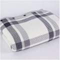 Miniatyrbilde 3 av 4: Fleeceponcho for kvinner, rutete fleece-sjal, varm vinterkappe med knapper, rutete teppe