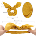 Miniatyrbillede 4 af 4: 6 stk. scrunchies hårbånd silke satin scrunchie - sød sløjfe kaninører hår elastisk hestehaleholder bobbles blød elegant ela