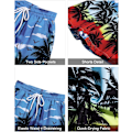 Pikkukuva 5 / 6: Miesten Havaiji-paita ja shortsit, normaali istuvuus, lyhythihainen, rento, funky ranta flamingo-paitasetti M M Blue Beach