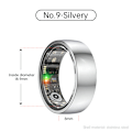 Miniatyrbillede 3 af 11: Smart Ring R1000 – Søvnmonitor, Bluetooth 5.0, Blodiltmåler Sølv Silver 9