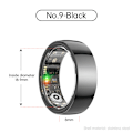 Miniatyrbillede 3 af 8: Smart Ring R1000 – Søvnmonitor, Bluetooth 5.0, Blodiltmåler Sort Svart 9