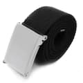 Bælte i sort canvas stof unisex justerbar længde Sort