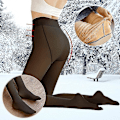 Miniatyrbilde 2 av 5: Dame Velvet Tykke Tights Varme Vinter Strømpebukser Elastisk Fleece Strømpebukser Høy midje Kroppsstrømper-1 Pure black full f Pure black full feet 80g-no velvet