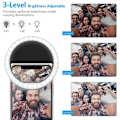 Miniatyrbillede 5 af 10: Clip-On Selfie Lampe til Smartphone LED Ring Light hvid white