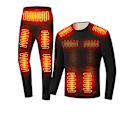 Miniatyrbild 3 av 4: Uppvärmd termobyxor set för kvinnor och män, elektriskt uppvärmd underkläder Black Black XL Men