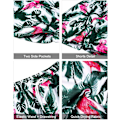 Pikkukuva 5 / 6: Miesten Havaiji-paita ja shortsit, normaali istuvuus, lyhythihainen, rento, funky ranta flamingo-paitasetti M M White Green Flamingo