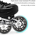 Miniatyrbillede 2 af 5: 4-pak Inline Skate Hjul Indendørs/Udendørs Erstatningshjul med Kuglelejer 70mm, Sort