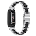 Miniatyrbillede 1 af 5: Armbånd til Fitbit Inspire 3 Rustfrit Stål 3 Perler Erstatningsarmbånd til Smartwatch Silver Black