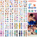 Miniatyrbilde 8 av 8: Midlertidige tatoveringsklistremerker for barn, 30 ark, 390 vanntette mønstre (Klokke, Lite Monster, Sirkus) Watch + Little Monster + Circus