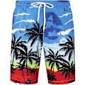 Pikkukuva 3 / 6: Miesten Havaiji-paita ja shortsit -setti Regular Fit lyhythihainen rento funky ranta flamingo paita setti L L Blue Beach