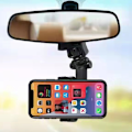 Miniatyrbillede 1 af 6: Mobilholder til bakspejl i bilen Grå Grå