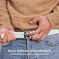 Miniatyrbild 5 av 5: Herrbälte, elastiskt flätat bälte unisex män kvinnor flätat elastiskt stretch vävt bälte 33mm(1,25") vitt