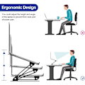 Miniatyrbild 3 av 5: Bärbar datorstativ i aluminium, ergonomiskt justerbar bärbar datorstativ för Air, Pro, Dell, HP, Lenovo Mer 10-14 tums bärbar dator (svart)