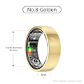Miniatyrbillede 1 af 9: Smart Ring R1000 – Søvnmonitor, Bluetooth 5.0, Blodiltmåler Guld Guld 8