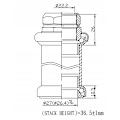 Miniatyrbillede 2 af 4: NECO H831 Sort Klassisk 1" Skrue Headset til Cykler