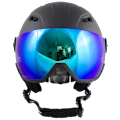 Miniatyrbillede 2 af 7: Certificeret Ski- og Snowboardhjelm Med Integreret Visir, Revo Linse og Gratis Tilbehør - Str. M