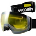 Miniatyrbillede 1 af 5: Woosh Ski- og Snowboardbriller REVO SHIFT Sort/Gul UV400 Anti-Dug Optisk Rammessystem 2024