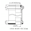 Pikkukuva 2 / 4: NECO H845 Musta 1-1/8”x34x30 Ahead Ohjainlaakerisarja