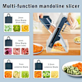 Miniatyrbillede 3 af 5: Slicer Safe Grøntsagsskærer Som Set På Tv Justerbar Grøntsagshakker Multifunktionel Mad Grøntsagsslicer Til Køkken (Lysegrå)