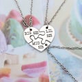 Miniatyrbild 3 av 5: Tredelad systerhalsband för 3 systrar kompis halsband silver