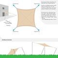 Miniatyrbillede 5 af 5: UV-skygge sejl - 3x3x3 HDPE trekant solbeskyttelse - have balkon lærred beige