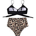 Miniatyrbillede 3 af 5: Dames Højtaljede Bandage Bikini Sæt Wrap Todelt Push Up Badetøj XL